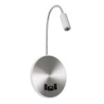 GLOBOSTAR® GOOSE 60884 Μοντέρνο Φωτιστικό Τοίχου - Απλίκα Ξενοδοχείου Reading Light με Φορτιστή USB 3A LED 6W 600lm 36° & 360° AC 220-240V IP20 Φυσικό Λευκό 4500K - CREE XPE & Lumileds SMD Chip & TÜV SÜD Driver - Νίκελ Βούρτσας - Μ15.5 x Π15 x Υ30.5cm - 3 Χρόνια Εγγύηση - Image 2