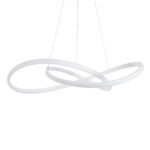 GLOBOSTAR® DEXTER 60914 Μοντέρνο Κρεμαστό Φωτιστικό Οροφής LED 90W 10080lm 300° AC 220-240V IP20 Ρυθμιζόμενο Λευκό CCT με Χειριστήριο από 2700K έως 6000K Dimmable - Lumileds SMD Chip - Λευκό Ματ - Μ73 x Π73 x Υ16cm - 3 Χρόνια Εγγύηση - Image 4