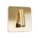GLOBOSTAR® LADY-S 60944 Μοντέρνο Φωτιστικό Τοίχου - Απλίκα Ξενοδοχείου Reading Light με Φορτιστή USB 3A LED 6W 600lm 36° & 360° AC 220-240V IP20 Φυσικό Λευκό 4500K - Bridgelux COB Chip & TÜV SÜD Driver - Χρυσό Πλατίνα - Μ15 x Π15 x Υ7cm - 3 Χρόνια Εγγύηση - Image 2