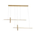 GLOBOSTAR® LINEARE 61291 Μοντέρνο Κρεμαστό Φωτιστικό Οροφής LED 67W 7504lm 300° AC 220-240V IP20 Ρυθμιζόμενο Λευκό CCT με Χειριστήριο από 2700K έως 6000K Dimmable - Lumileds SMD Chip - Χρυσό Βούρτσας - Μ130 x Π25 x Υ60cm - 3 Χρόνια Εγγύηση - Image 4