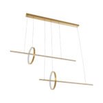 GLOBOSTAR® LINEARE 61291 Μοντέρνο Κρεμαστό Φωτιστικό Οροφής LED 67W 7504lm 300° AC 220-240V IP20 Ρυθμιζόμενο Λευκό CCT με Χειριστήριο από 2700K έως 6000K Dimmable - Lumileds SMD Chip - Χρυσό Βούρτσας - Μ130 x Π25 x Υ60cm - 3 Χρόνια Εγγύηση - Image 5