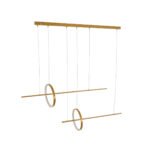 GLOBOSTAR® LINEARE 61291 Μοντέρνο Κρεμαστό Φωτιστικό Οροφής LED 67W 7504lm 300° AC 220-240V IP20 Ρυθμιζόμενο Λευκό CCT με Χειριστήριο από 2700K έως 6000K Dimmable - Lumileds SMD Chip - Χρυσό Βούρτσας - Μ130 x Π25 x Υ60cm - 3 Χρόνια Εγγύηση - Image 6