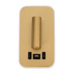 GLOBOSTAR® LADY-O 61366 Μοντέρνο Φωτιστικό Τοίχου - Απλίκα Ξενοδοχείου Reading Light με Φορτιστή USB 3A LED 10W 1000lm 36° & 360° AC 220-240V IP20 Φυσικό Λευκό 4500K - Bridgelux COB Chip & TÜV SÜD Driver - Χρυσό Βούρτσας - Μ10.5 x Π10 x Υ18.5cm - 3 Χρόνια Εγγύηση - Image 3
