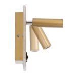 GLOBOSTAR® LADY-O 61366 Μοντέρνο Φωτιστικό Τοίχου - Απλίκα Ξενοδοχείου Reading Light με Φορτιστή USB 3A LED 10W 1000lm 36° & 360° AC 220-240V IP20 Φυσικό Λευκό 4500K - Bridgelux COB Chip & TÜV SÜD Driver - Χρυσό Βούρτσας - Μ10.5 x Π10 x Υ18.5cm - 3 Χρόνια Εγγύηση - Image 4