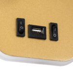 GLOBOSTAR® LADY-O 61366 Μοντέρνο Φωτιστικό Τοίχου - Απλίκα Ξενοδοχείου Reading Light με Φορτιστή USB 3A LED 10W 1000lm 36° & 360° AC 220-240V IP20 Φυσικό Λευκό 4500K - Bridgelux COB Chip & TÜV SÜD Driver - Χρυσό Βούρτσας - Μ10.5 x Π10 x Υ18.5cm - 3 Χρόνια Εγγύηση - Image 6