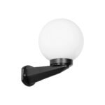 GLOBOSTAR® AGROS 61592 Μοντέρνο Φωτιστικό Τοίχου - Απλίκα με Ντουί 1 x E27 AC 220-240V Αδιάβροχο IP65 - Λευκό & Μάυρο - Μ20 x Π20 x Υ30cm