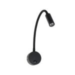 GLOBOSTAR® GOOSE 61690 Μοντέρνο Φωτιστικό Τοίχου - Απλίκα Ξενοδοχείου Reading Light LED 3W 300lm 36° AC 220-240V IP20 Θερμό Λευκό 2700K - CREE XPE Chip & TÜV SÜD Driver - Μαύρο Ματ - Μ6.5 x Π15 x Υ24.5cm - 3 Χρόνια Εγγύηση