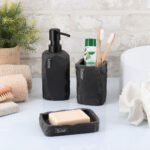 Σετ 3 τεμάχια αξεσουάρ μπάνιου polyresin 6065-6066-6067 Eurocasa