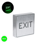 GLOBOSTAR® SENSATI 75650 Διακοσμητικό Φωτιστικό Τοίχου Ένδειξης / Σήμανσης "EXIT" LED 1W 40lm 90° AC 220-240V IP20 Πράσινο - Star LED Chip - Νίκελ Βούρτσας - Μ11 x Π11 x Υ3cm - 2 Χρόνια Εγγύηση