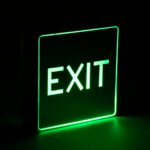 GLOBOSTAR® SENSATI 75650 Διακοσμητικό Φωτιστικό Τοίχου Ένδειξης / Σήμανσης "EXIT" LED 1W 40lm 90° AC 220-240V IP20 Πράσινο - Star LED Chip - Νίκελ Βούρτσας - Μ11 x Π11 x Υ3cm - 2 Χρόνια Εγγύηση - Image 5