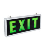 GLOBOSTAR® SENSATI 75663 Διακοσμητικό Φωτιστικό Τοίχου Ένδειξης / Σήμανσης "EXIT" LED 1W 40lm 90° AC 220-240V με Επαναφορτιζόμενη Μπαταρία Li-ion 3.7V 350mAh IP20 Πράσινο - SMD2835 Sanan Chip - Νίκελ Βούρτσας & Μαύρο - Μ35 x Π14 x Υ3.3cm - 2 Χρόνια Εγγύηση - Image 2