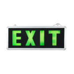 GLOBOSTAR® SENSATI 75663 Διακοσμητικό Φωτιστικό Τοίχου Ένδειξης / Σήμανσης "EXIT" LED 1W 40lm 90° AC 220-240V με Επαναφορτιζόμενη Μπαταρία Li-ion 3.7V 350mAh IP20 Πράσινο - SMD2835 Sanan Chip - Νίκελ Βούρτσας & Μαύρο - Μ35 x Π14 x Υ3.3cm - 2 Χρόνια Εγγύηση - Image 3