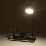 GLOBOSTAR® OLDY 76563 Μοντέρνο Επιτραπέζιο Φωτιστικό Γραφείου με Ασύρματη Φόρτιση 15W 3A, 5W Bluetooth Ηχείο & Ψηφιακό Ρολόι LED 3W 300lm 120° DC 5V με USB-C IP20 Ρυθμιζόμενο Λευκό CCT με Αφή 2700K/4500K/6000K Dimmable - Sanan SMD Chip - Μαύρο - Μ13 x Π25 x Υ43cm - 2 Χρόνια Εγγύηση - Image 14