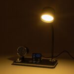 GLOBOSTAR® OLDY 76563 Μοντέρνο Επιτραπέζιο Φωτιστικό Γραφείου με Ασύρματη Φόρτιση 15W 3A, 5W Bluetooth Ηχείο & Ψηφιακό Ρολόι LED 3W 300lm 120° DC 5V με USB-C IP20 Ρυθμιζόμενο Λευκό CCT με Αφή 2700K/4500K/6000K Dimmable - Sanan SMD Chip - Μαύρο - Μ13 x Π25 x Υ43cm - 2 Χρόνια Εγγύηση - Image 15