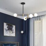 SE21-HA-4 HARUTO BLACK AND GOLD PENDANT OPAL 70x70x70  E27*4  MAX 60W IP20  2 YEARS WARRANTY