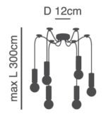 SE21-GM-4-BL6 ADEPT TUBE Gold Matt Pendant+ - Image 2
