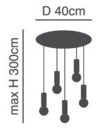 SE21-GM-4-5BL ADEPT TUBE Gold Matt Pendant+ - Image 2