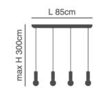 SE21-GM-4-4BL ADEPT TUBE Gold Matt Pendant+ - Image 2