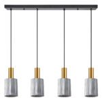 SE21-GM-4-4BL-GL1 ADEPT TUBE Gold Matt Pendant Smoked Glass+
