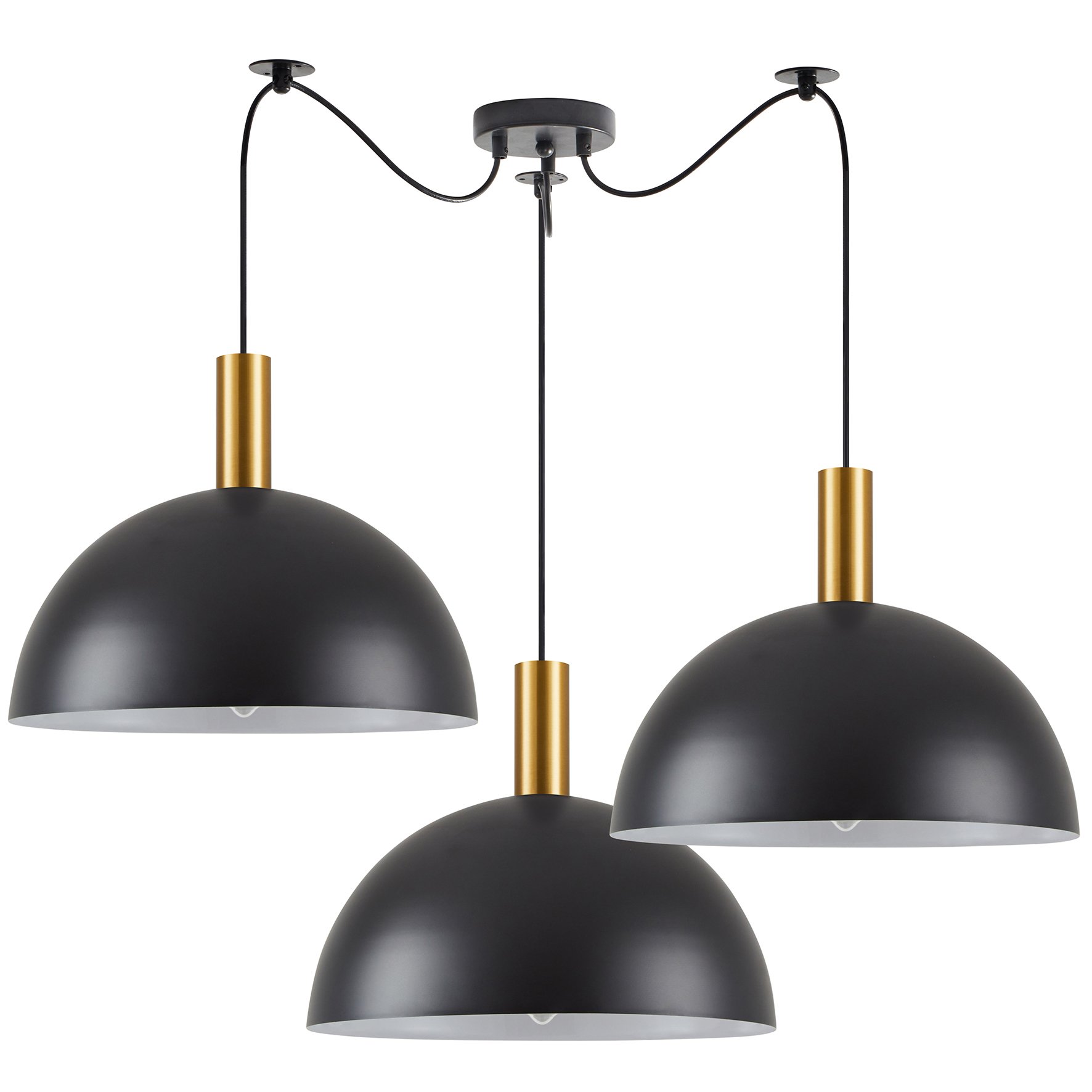 77-8590 SE21-GM-4-BL3-MS40 ADEPT TUBE Gold Matt Pendant Black Metal Shade+ - Image 1