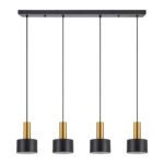 SE21-GM-4-4BL-MS1 ADEPT TUBE Gold Matt Pendant Black Metal Shade+