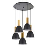 SE21-GM-4-5BL-MS2 ADEPT TUBE Gold Matt Pendant Black Metal Shade+