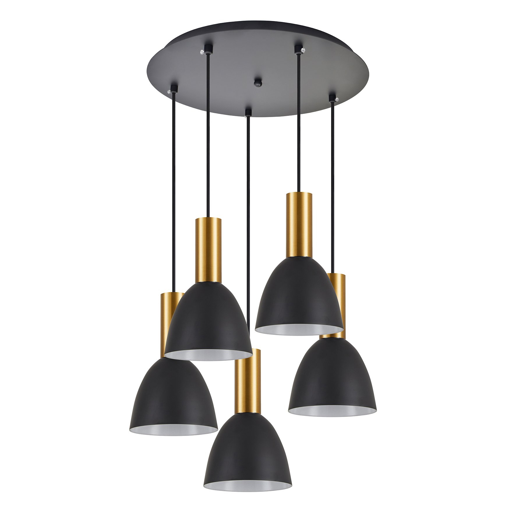 77-8643 SE21-GM-4-5BL-MS2 ADEPT TUBE Gold Matt Pendant Black Metal Shade+ - Image 1