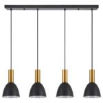 SE21-GM-4-4BL-MS2 ADEPT TUBE Gold Matt Pendant Black Metal Shade+