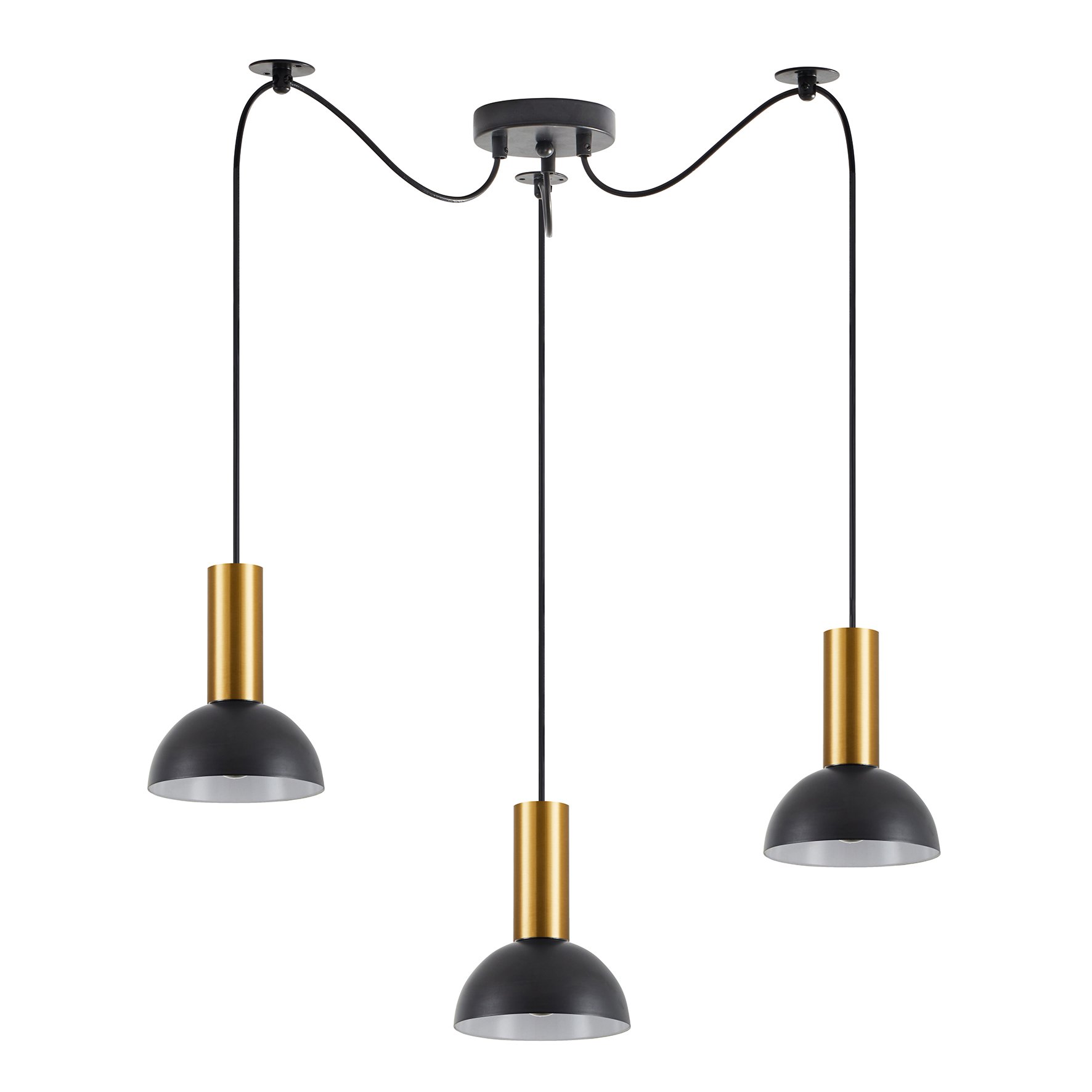77-8647 SE21-GM-4-BL3-MS3 ADEPT TUBE Gold Matt Pendant Black Metal Shade+ - Image 1