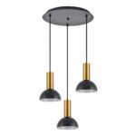 SE21-GM-4-3BL-MS3 ADEPT TUBE Gold Matt Pendant Black Metal Shade+