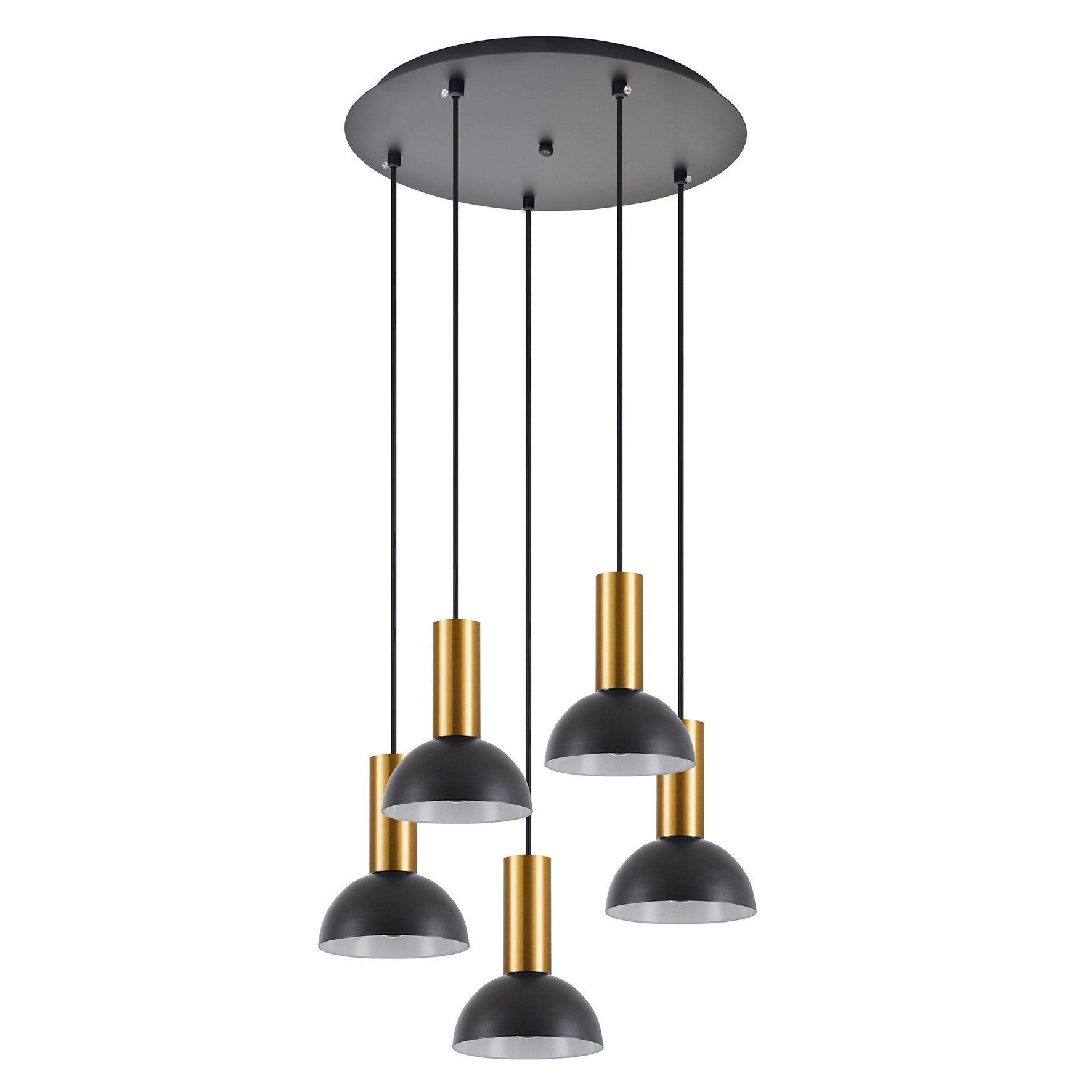 77-8650 SE21-GM-4-5BL-MS3 ADEPT TUBE Gold Matt Pendant Black Metal Shade+ - Image 1