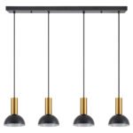 SE21-GM-4-4BL-MS3 ADEPT TUBE Gold Matt Pendant Black Metal Shade+