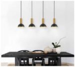 SE21-GM-4-4BL-MS3 ADEPT TUBE Gold Matt Pendant Black Metal Shade+ - Image 2