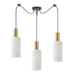 SE21-GM-4-BL3-GL3 ADEPT TUBE Gold Matt Pendant White Glass+