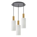SE21-GM-4-3BL-GL3 ADEPT TUBE Gold Matt Pendant White Glass+