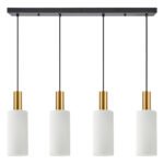 SE21-GM-4-4BL-GL3 ADEPT TUBE Gold Matt Pendant White Glass+