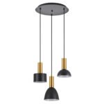 SE21-GM-4-3BL-MS123 ADEPT FLEX Gold Matt Pendant Black Metal Shade+