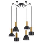 SE21-GM-4-BL6-MS12 ADEPT FLEX Gold Matt Pendant Black Metal Shade+
