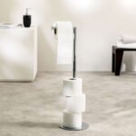 Industrial chrome χαρτοθήκη επιδαπέδια με θέση για ανταλλακτικά ρολά Sealskin - Image 5