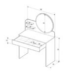 Τουαλέτα με καθρέπτη Dior Megapap χρώμα λευκό 90x45x138εκ. - Image 5