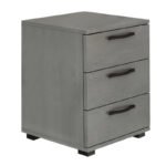 Κομοδίνο - Συρταριέρα γραφείου Roco Megapap χρώμα γκρι σκυροδέματος 40x39x57εκ.