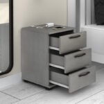 Κομοδίνο - Συρταριέρα γραφείου Roco Megapap χρώμα γκρι σκυροδέματος 40x39x57εκ. - Image 2