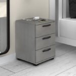 Κομοδίνο - Συρταριέρα γραφείου Roco Megapap χρώμα γκρι σκυροδέματος 40x39x57εκ. - Image 3