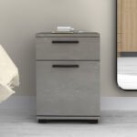 Κομοδίνο - Συρταριέρα γραφείου Veto Megapap χρώμα γκρι σκυροδέματος 40x39x57εκ. - Image 4