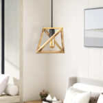 Φωτιστικό οροφής Piramit Megapap E27 ξύλινο μονόφωτο χρώμα φυσικό 29x25x70εκ. - Image 2