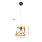 Φωτιστικό οροφής Piramit Megapap E27 ξύλινο μονόφωτο χρώμα φυσικό 29x25x70εκ. - Image 3