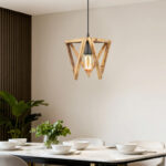 Φωτιστικό οροφής Nexo Megapap E27 ξύλινο μονόφωτο χρώμα φυσικό 24x21x70εκ. - Image 2