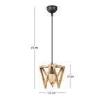 Φωτιστικό οροφής Nexo Megapap E27 ξύλινο μονόφωτο χρώμα φυσικό 24x21x70εκ. - Image 3