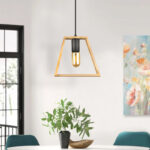 Φωτιστικό οροφής Tekli Megapap E27 ξύλινο μονόφωτο χρώμα φυσικό 23x3x70εκ. - Image 2