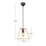 Φωτιστικό οροφής Tekli Megapap E27 ξύλινο μονόφωτο χρώμα φυσικό 23x3x70εκ. - Image 3